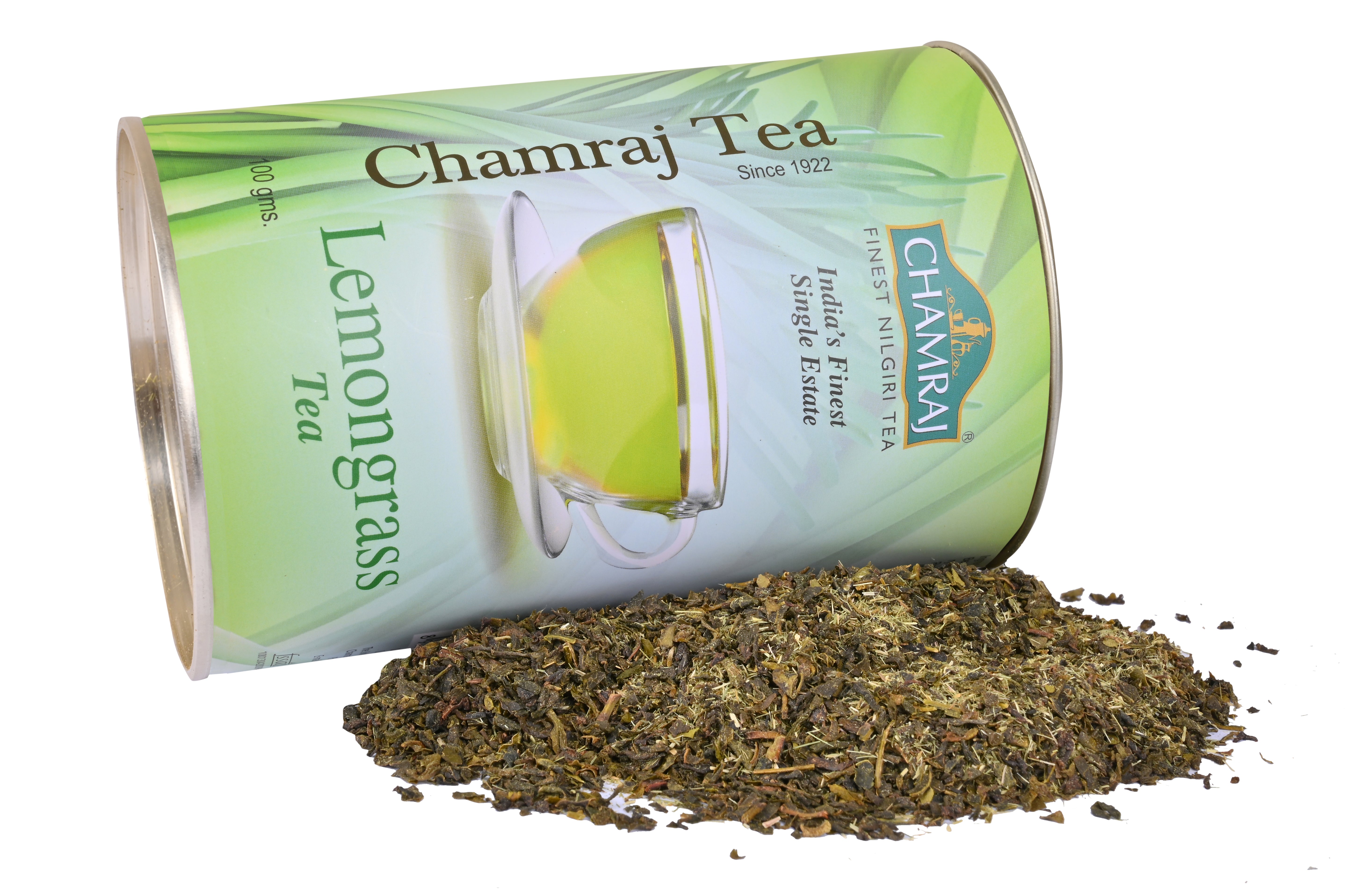 Chamraj Tea Lemongrass Can with Tea Leaves