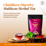 Chaidhara Digestive Mukhwas Herbal Tea | 100% Natural Herbs with Whole Leaf Darjeeling Black Tea - 200gm