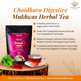 Chaidhara Digestive Mukhwas Herbal Tea | 100% Natural Herbs with Whole Leaf Darjeeling Black Tea - 200gm
