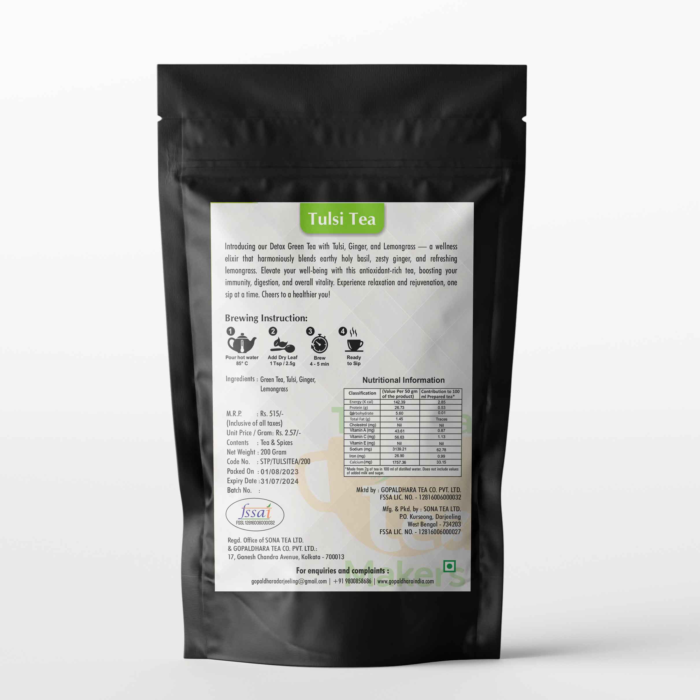 Chaidhara Detox Tulsi Green Tea Pack