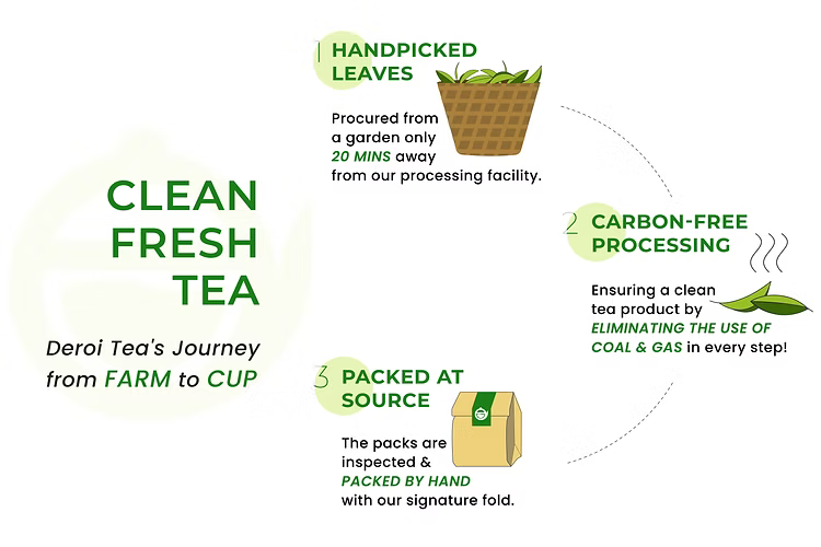 Deroi Tea Journey from Farm to Cup Chart