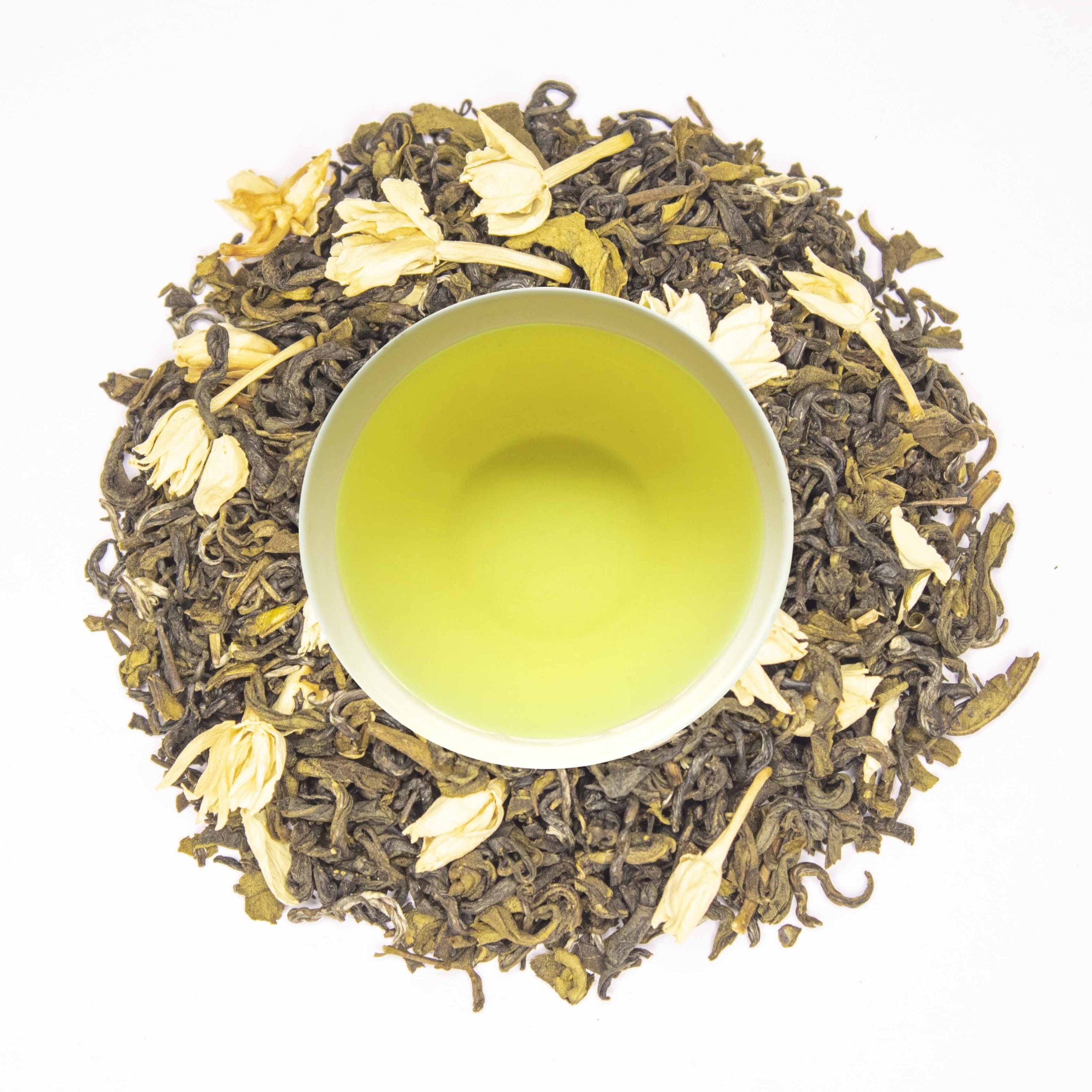 Jasmine Flower Green Tea with Dry Tea Leaves