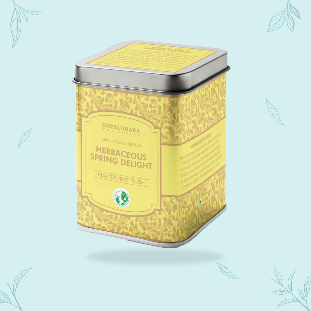 Gopaldhara Herbaceous Spring Delight First Flush Oolong Tea Box