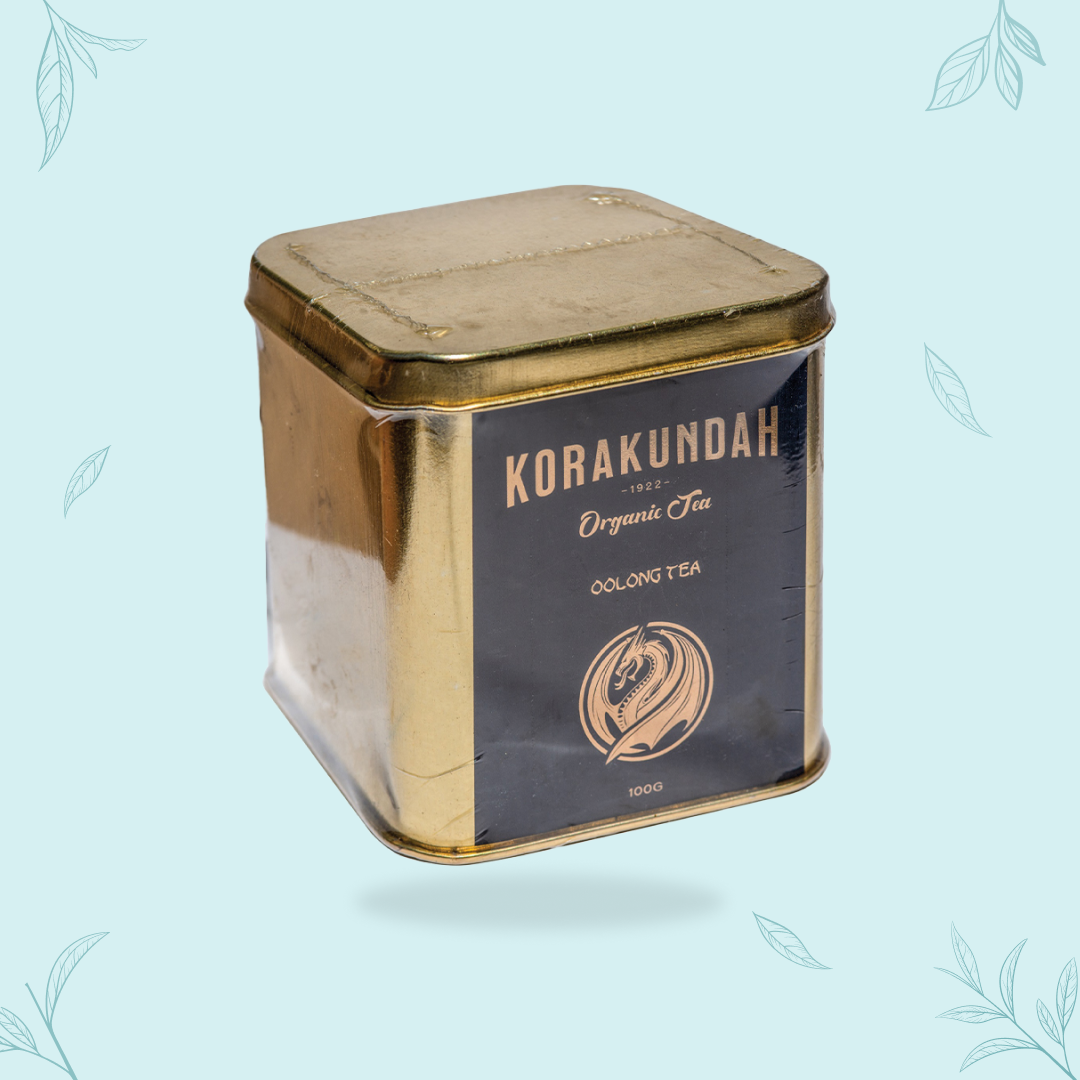 Korakundah Organic Oolong Tea in Brass Tin Pack