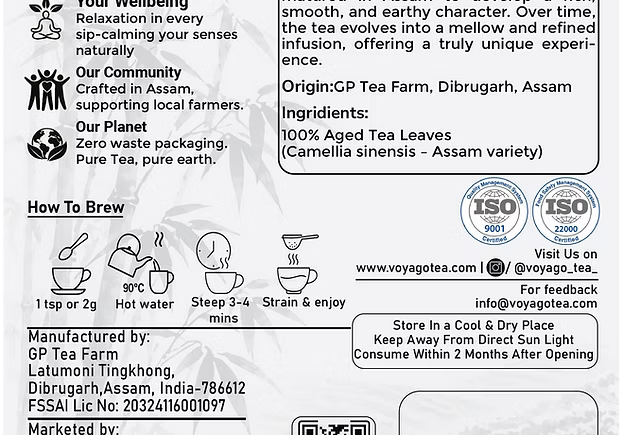 6-Year Aged VoyaGo Pu-Erh Tea