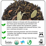 ANTI-INFLAMMATORY Almond Kashmiri Kahwa Organic Darjeeling Green Tea - Soothing Tea for Cold & Cough Relief