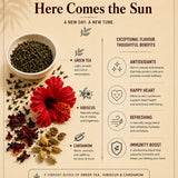 Aurizen Tea Here Comes the Sun - Bright Nilgiri Green Tea with Hibiscus & Cardamom