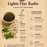 Aurizen Tea Lights Out Radio - Nilgiri Green Tea with Chamomile & Mint for Gentle Evenings