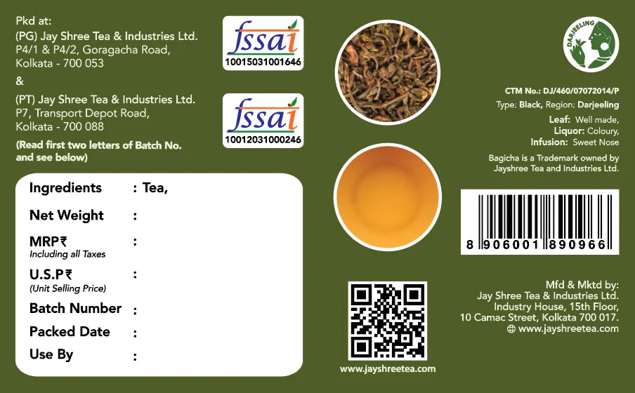 Bagicha By Jayshree Tea Packaging Label