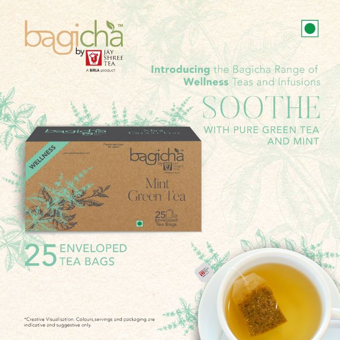 Bagicha Mint Green Tea Pack with 25 Teabags
