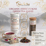 Kangra Tea House BeauTEA 100% Organic Hibiscus Rose First Flush Green Tea-Glowing Skin, Inner Vitality and a Healthy Heart