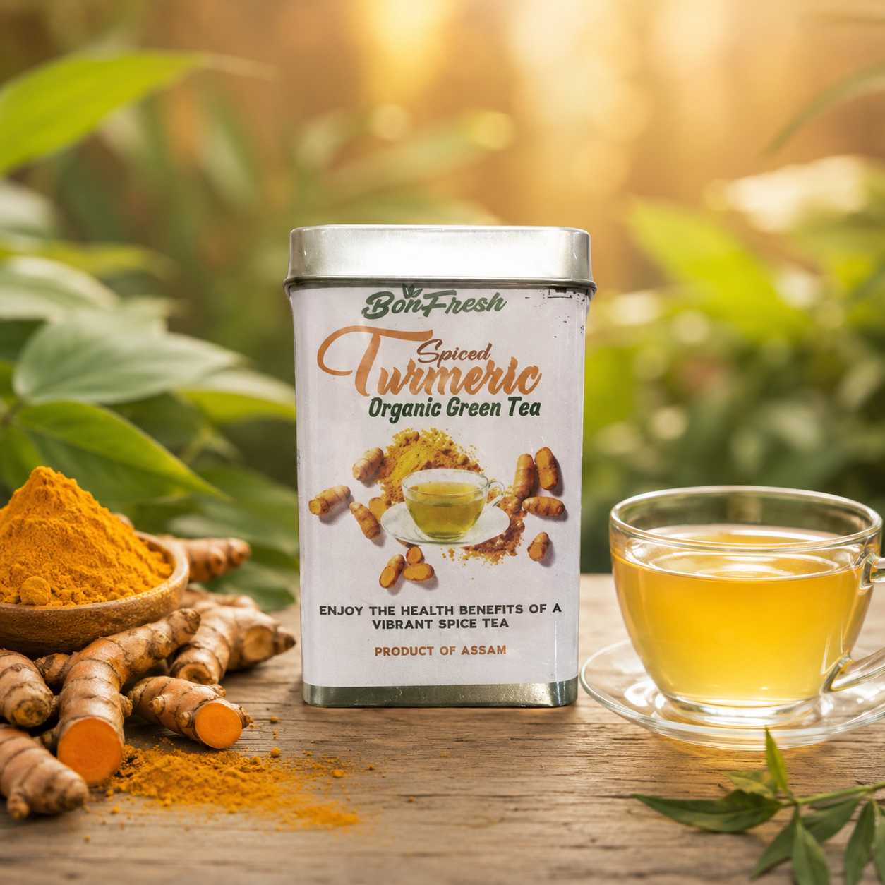 Bonfresh Organic Turmeric Assam Green Tea
