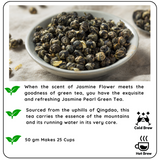 CALMING Jasmine Pearl Organic Green Leaf Tea - A Captivating Calming Green Leaf Infusion