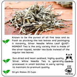 CALMING Silver Needle Organic White Leaf Tea - A Calming Luxury Tea for Serenity