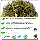 CALMING Organic Darjeeling White Leaf Tea - Relax and Improve Focus Naturally