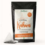 Chaidhara Premium Kashmiri Kahwa Green Tea with Saffron - Wellness & Detox Blend - Biodegradable Pyramid Tea Bags
