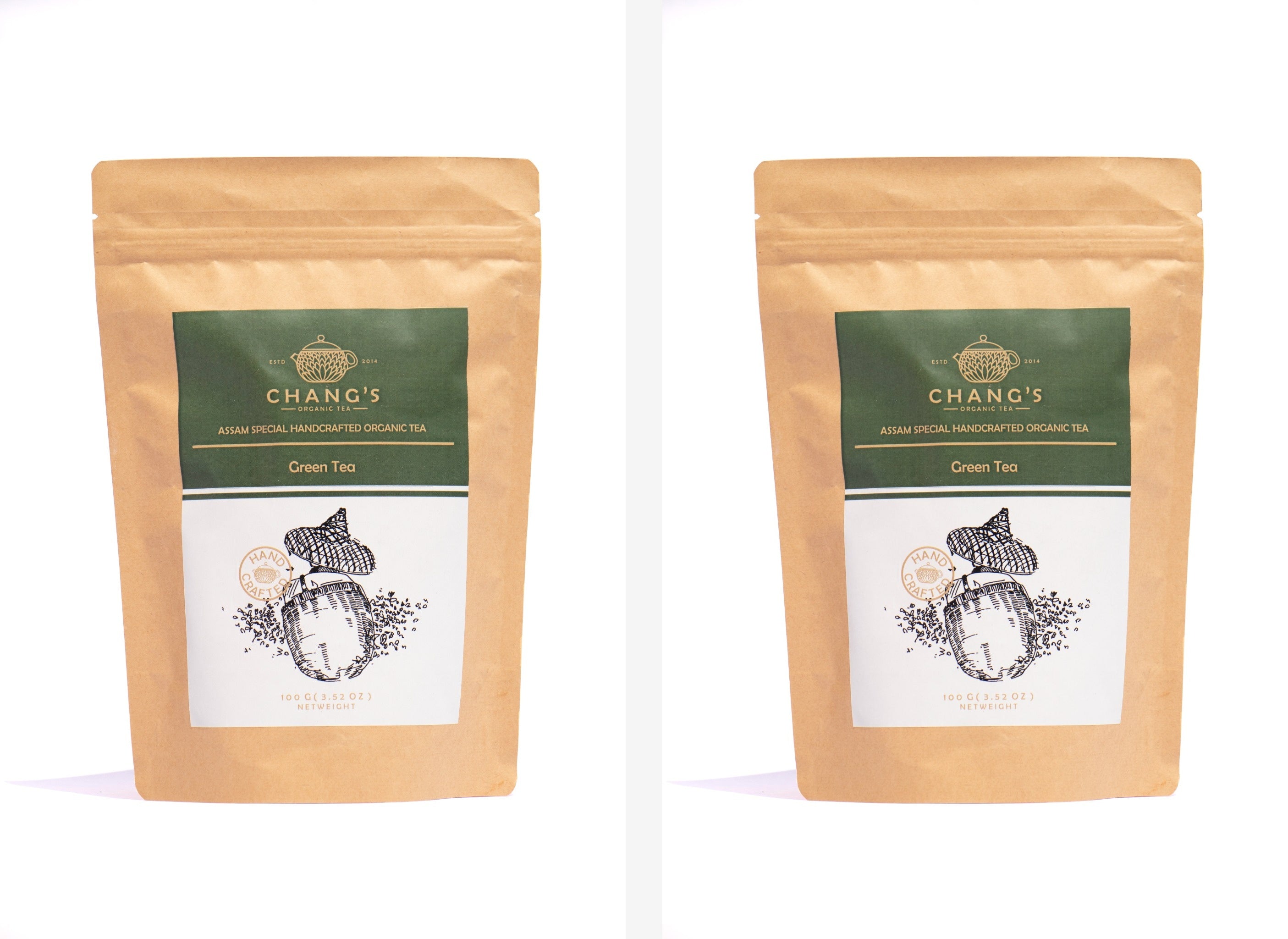 Chang's Organic Tea Assam Green Tea Pack of 2