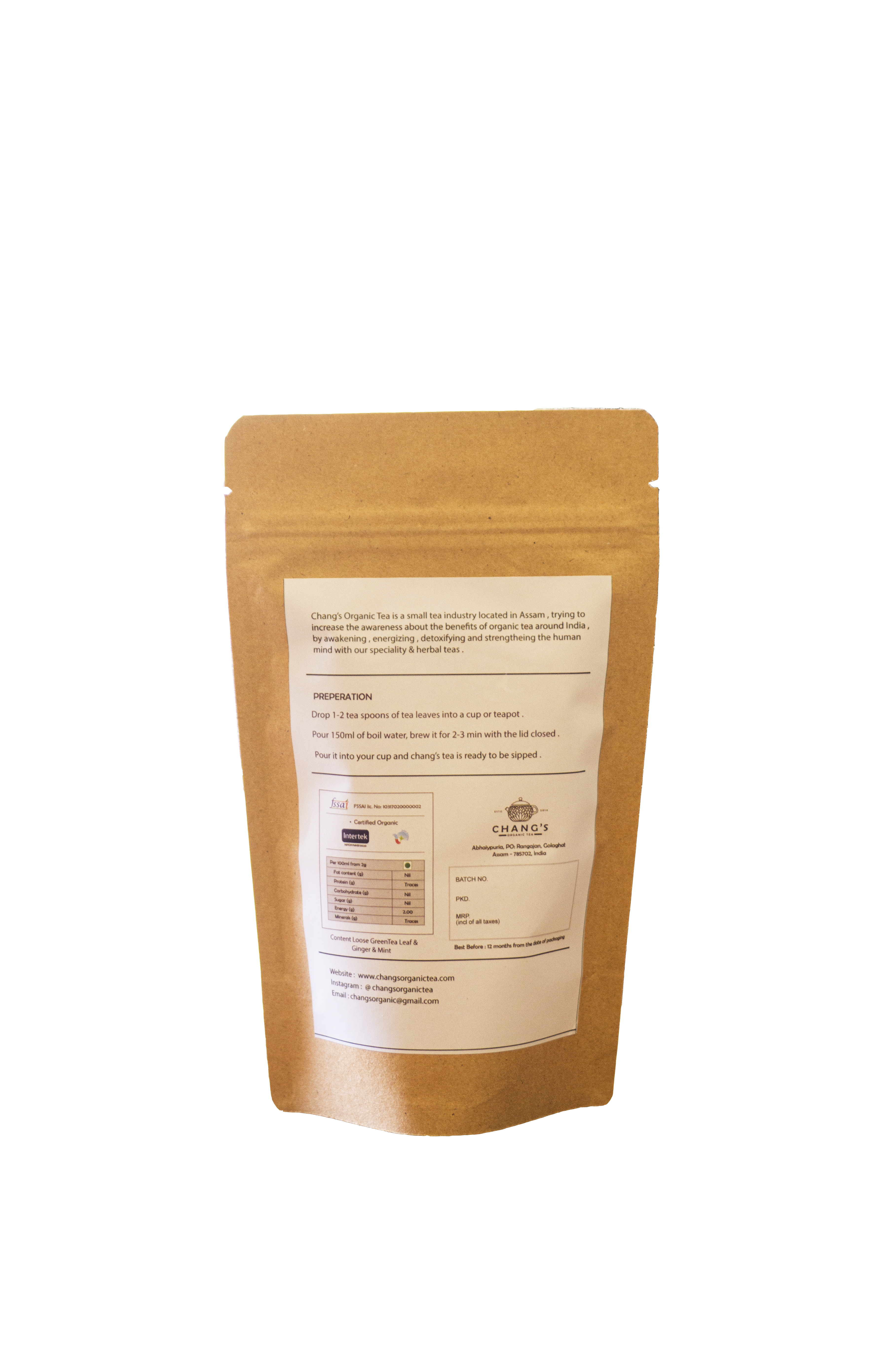 Chang's Organic Tea Ginger Mint Tea with Warming Spice