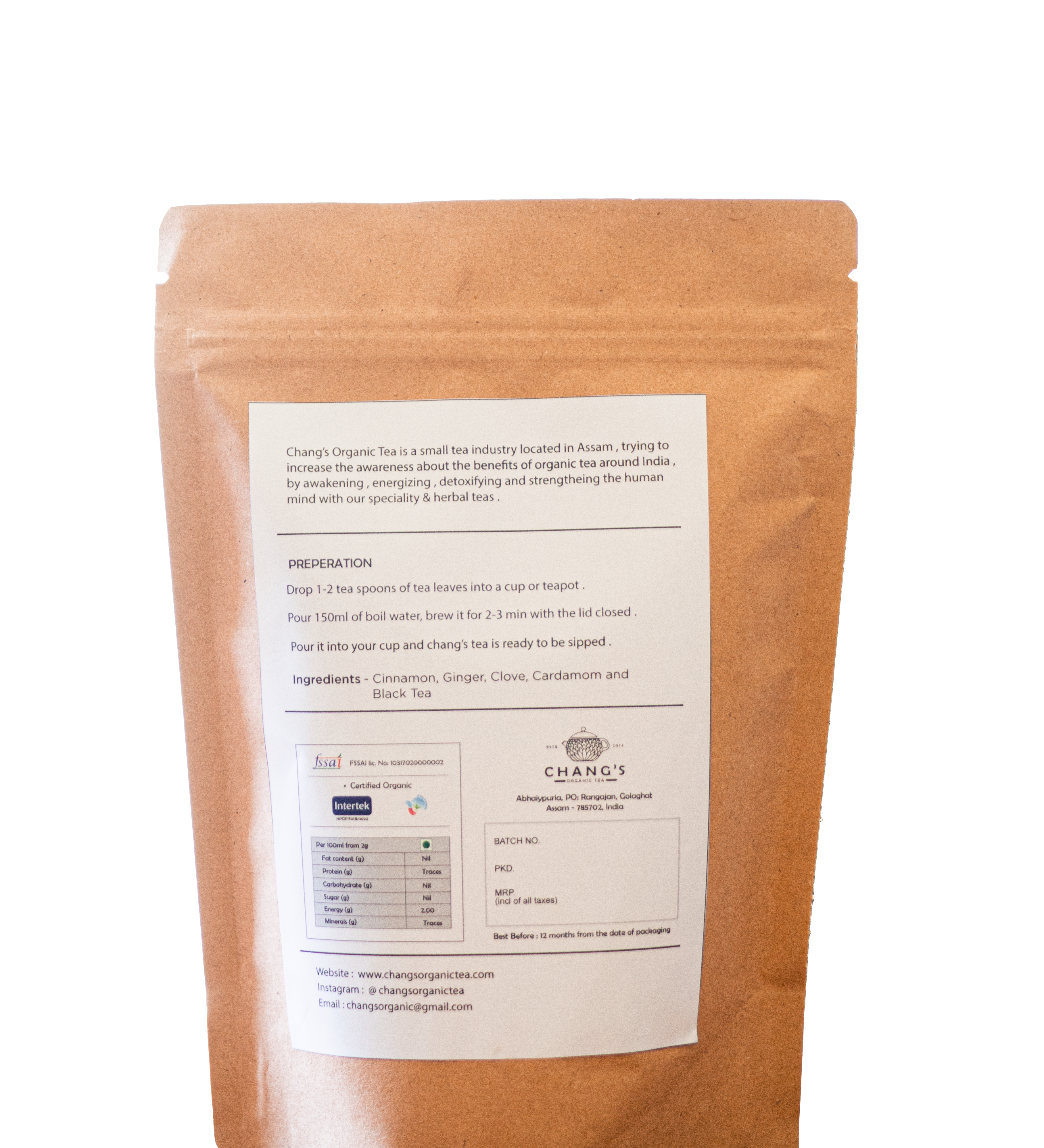 Chang's Organic Tea Masala Assam Black Tea