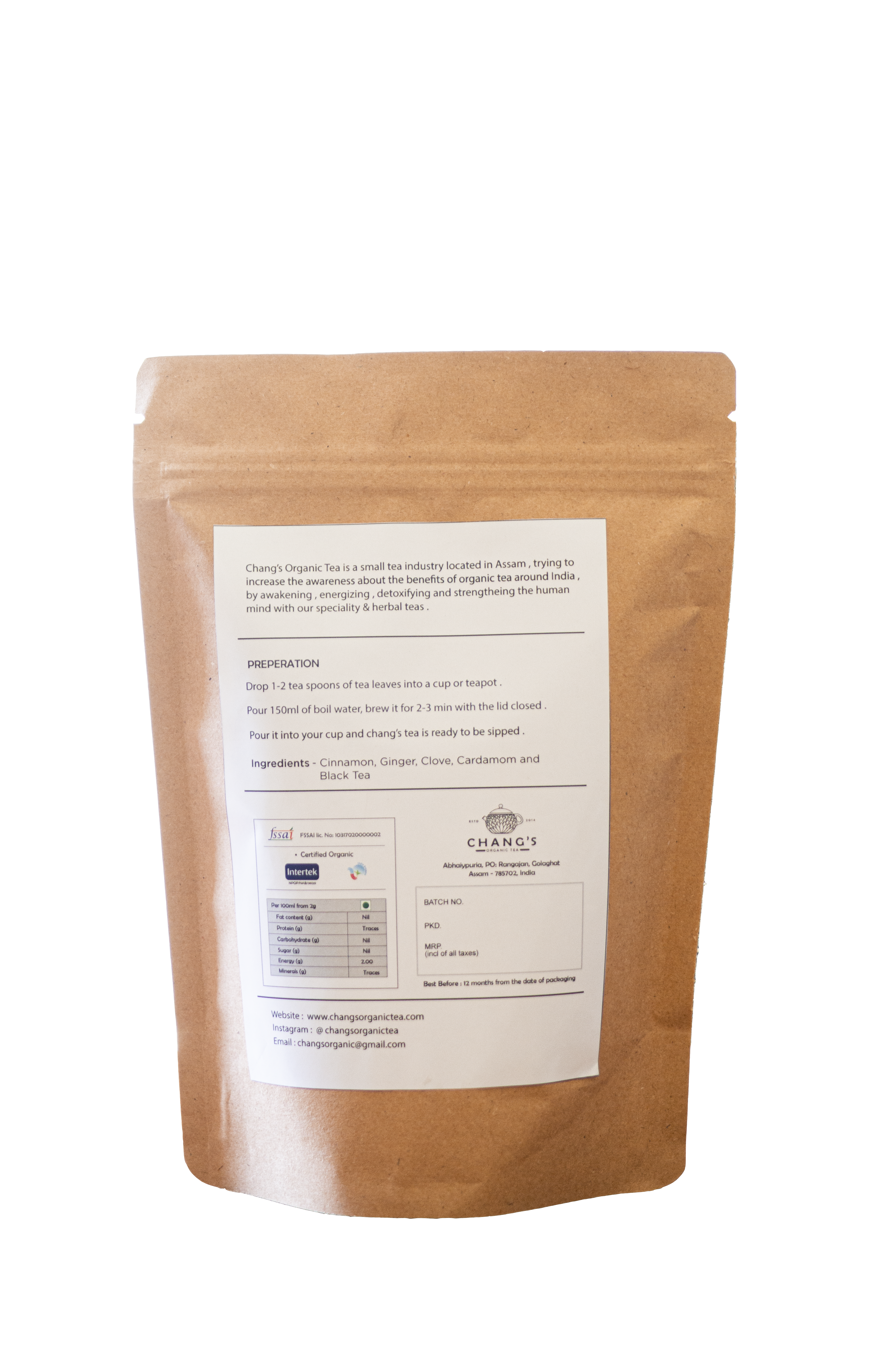 Chang's Organic Tea Masala Assam Black Tea