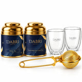 Dabri Celestial Brews – White & First Flush Darjeeling Tea Gift Box with Infuser & Glasses