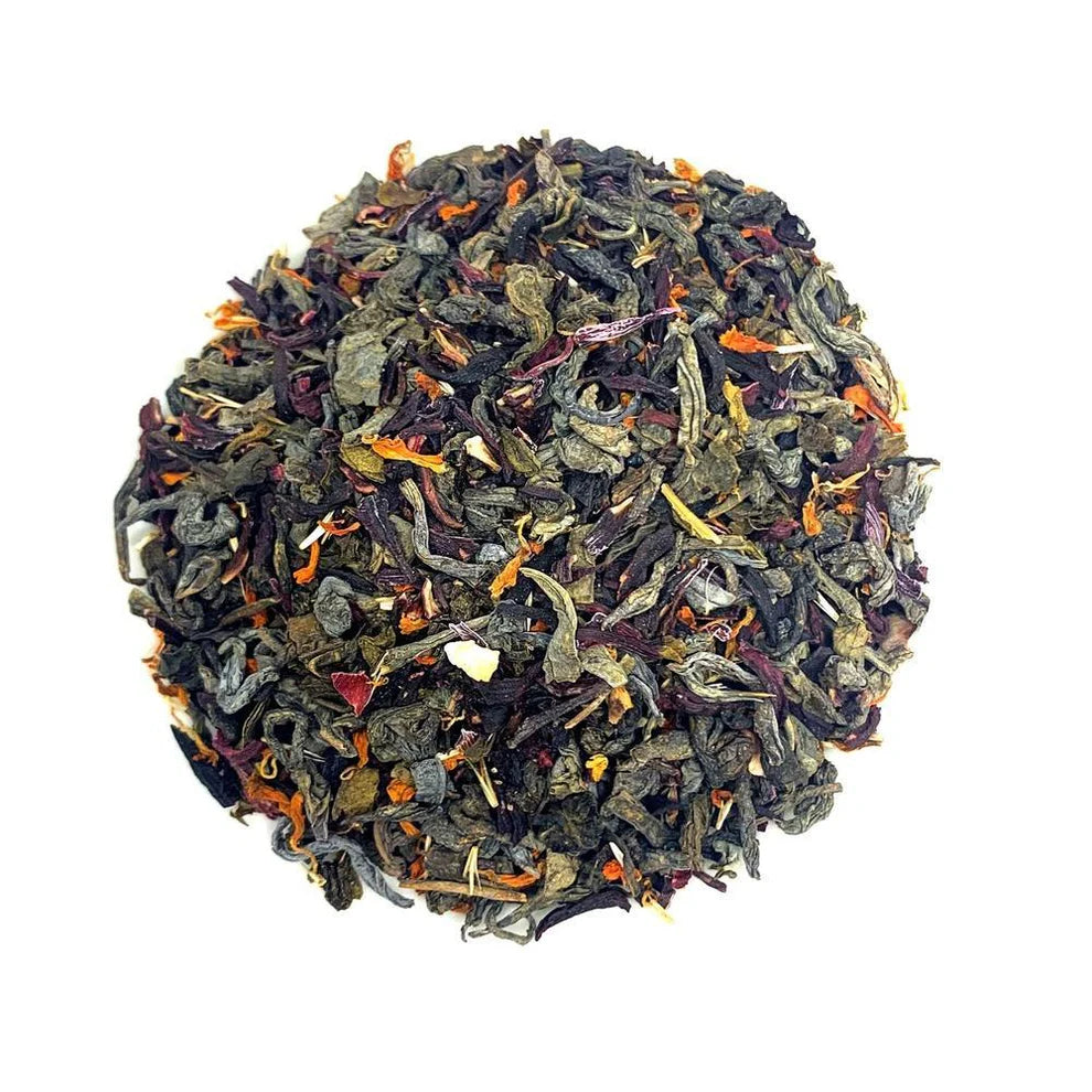 Dancing Leaf Hibiscus & Muskmelon Green Tea Leaves
