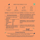 Dancing Leaf Hibiscus & Muskmelon Tea Packaging with Brewing Instructions