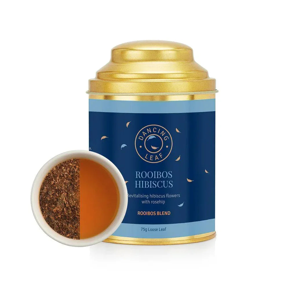 Dancing Leaf Rooibos Hibiscus Tea Canister