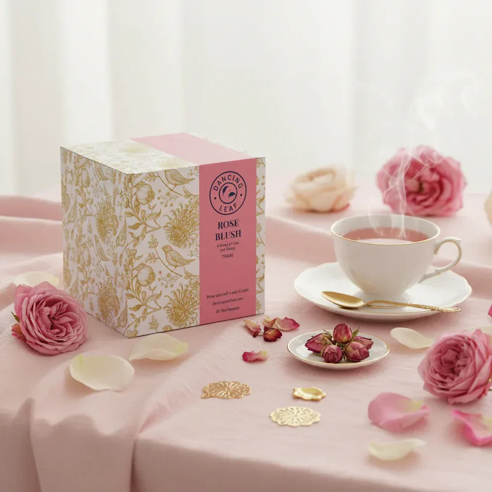 Dancing Leaf Rose Blush Tea Box