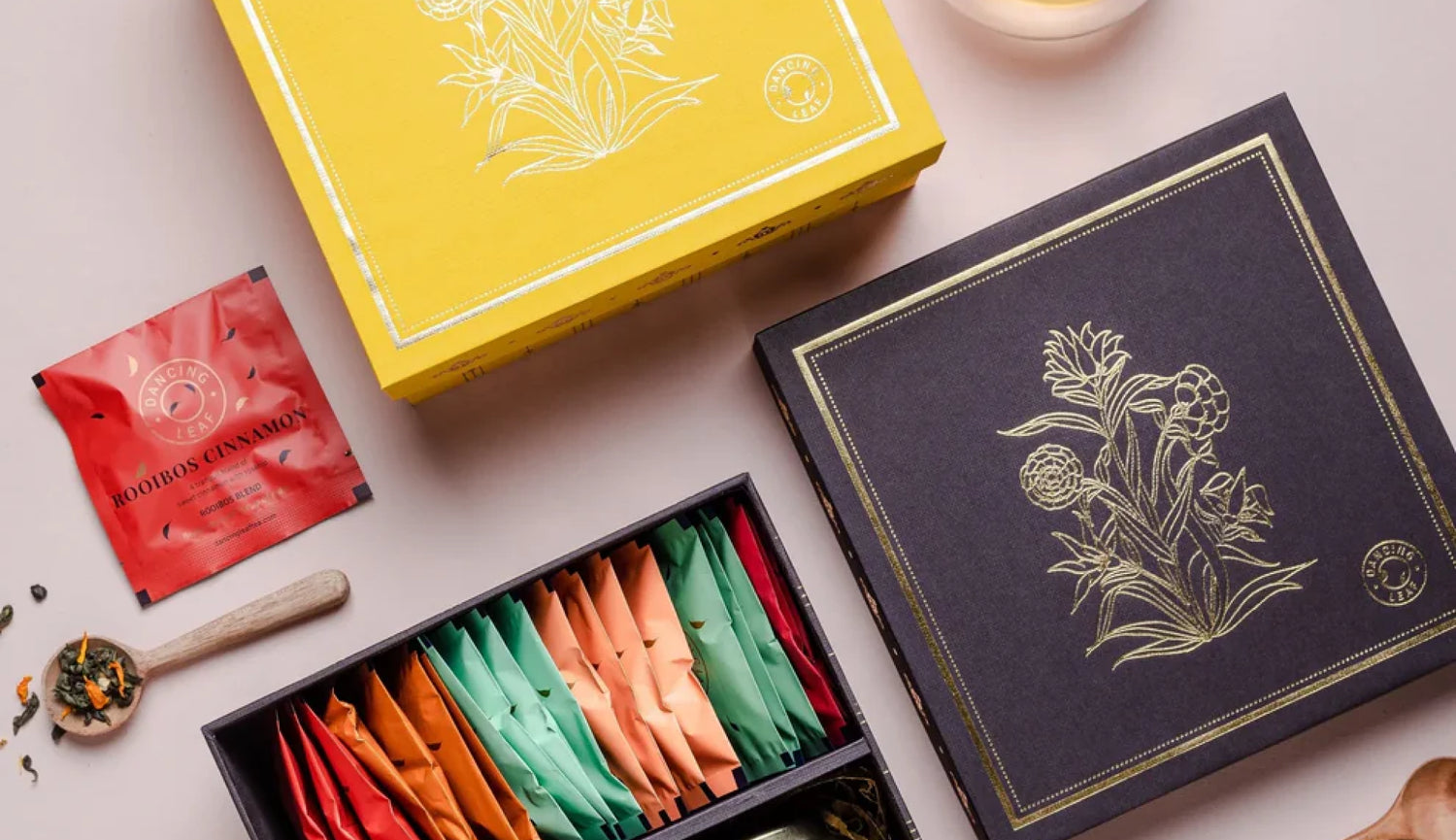 Dancing Leaf Tea Packaging with Tea Bags