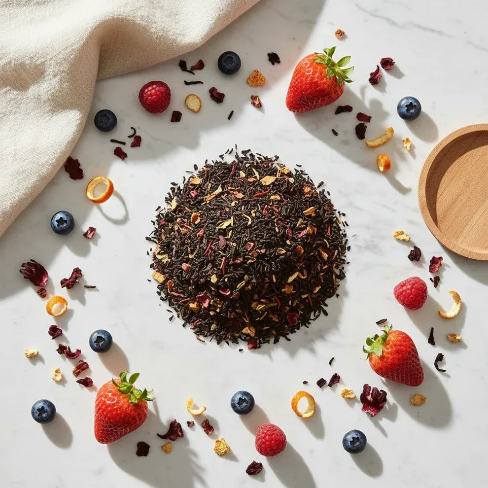 Dancing Leaf Tranquil Berry Black Tea Leaves