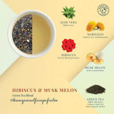 Dancing Leaf Hibiscus & Muskmelon Green Tea for Hydration and Relaxation