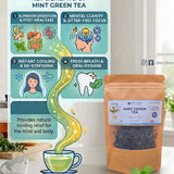 Deroi Mint Green Tea With Peppermint & Spearmint - India’s First Carbon-Free Tea From Assam - Pack of 2