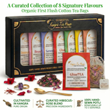 Kangra Tea House DiversiTEA 100% Organic Tea Assortment Box - A Curated Collection of 8 Signature Flavours in Hand Sewn Chemical-Free Cotton Potlis