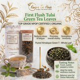 Kangra Tea House DiviniTEA 100% Organic Handcrafted Premium Tulsi First Flush Green Tea-Calming, Healing & Immunity-Boosting