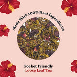 Dorje Teas Hibiscus Green Tea with Berry-Like Tartness & Cool Mint Finish