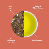 Dorje Teas Hibiscus Green Tea with Berry-Like Tartness & Cool Mint Finish
