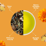 Dorje Teas Marigold Ginger Darjeeling Green Tea | With Real Petals & Fiery Whisper of Spice