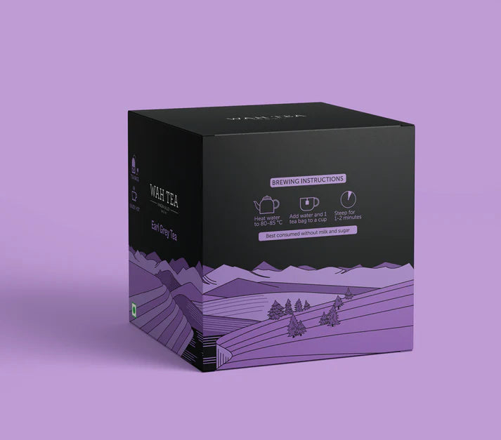 Wah Earl Grey Tea Box with Brewing Instructions