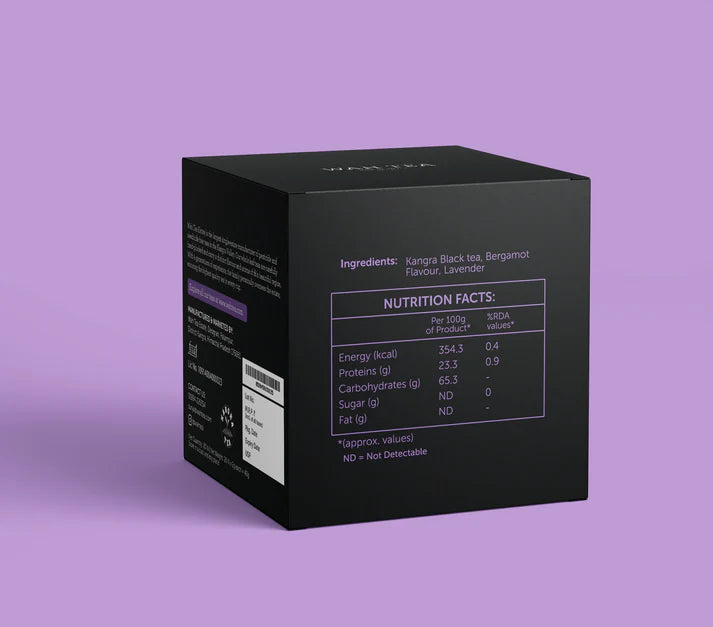 Wah Earl Grey Tea Box with Nutrition Facts