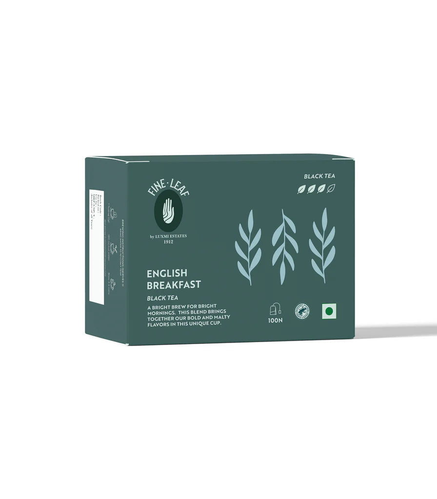 Fine Leaf by Luxmi Estates English Breakfast Black Tea Box
