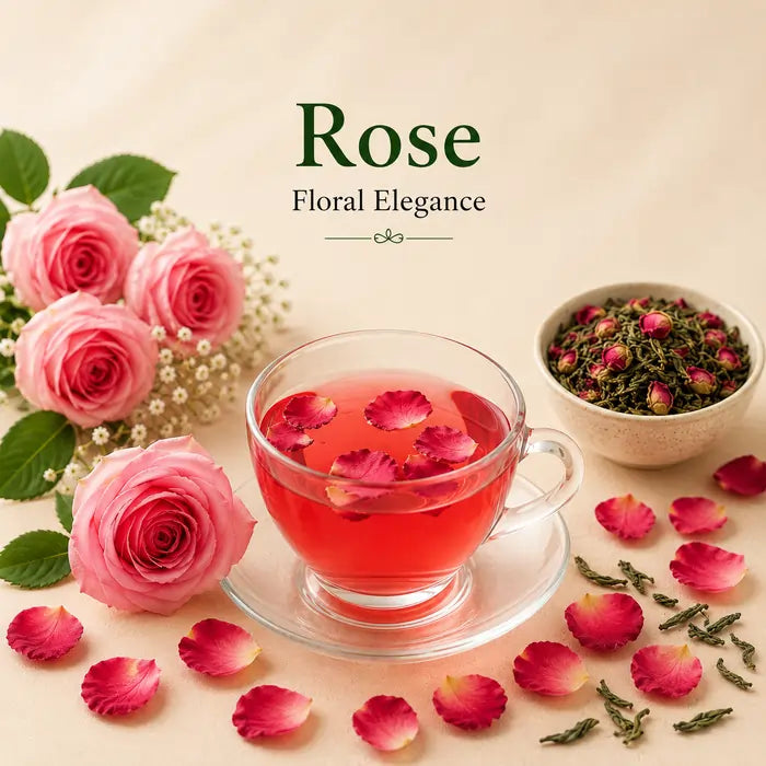 Gamusa Assam Green Tea with Fragrant Rose Petals