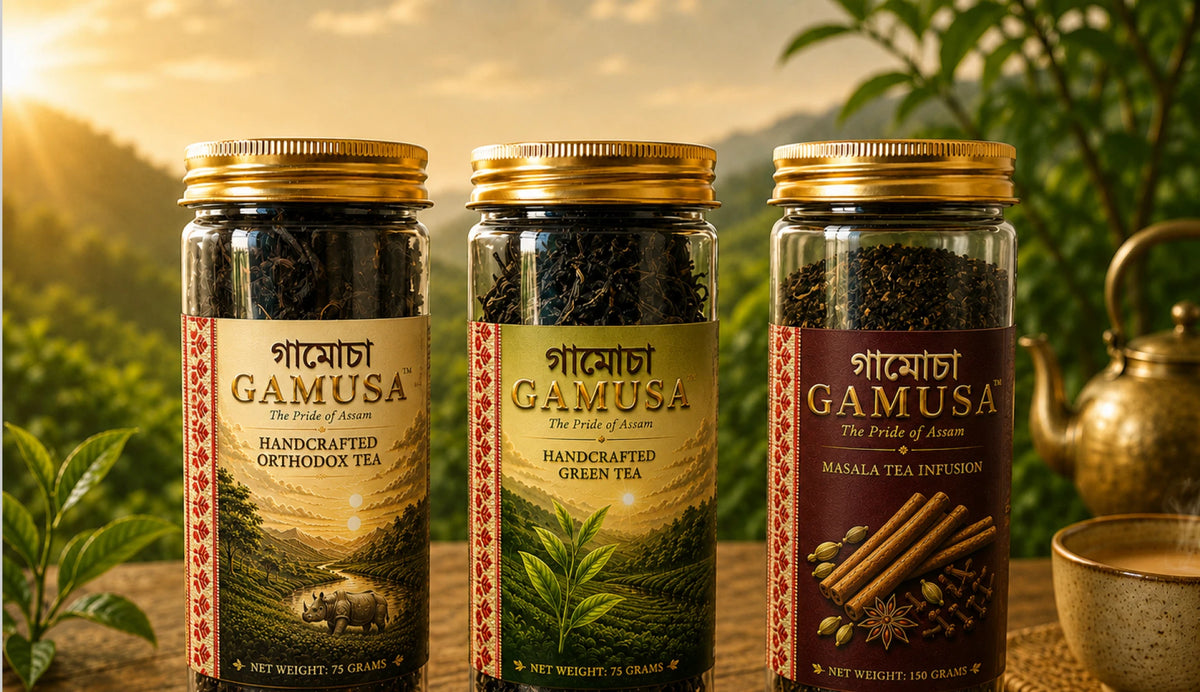 Gamusa Origins Handcrafted Orthodox Tea, Green Tea, and Masala Tea Infusions