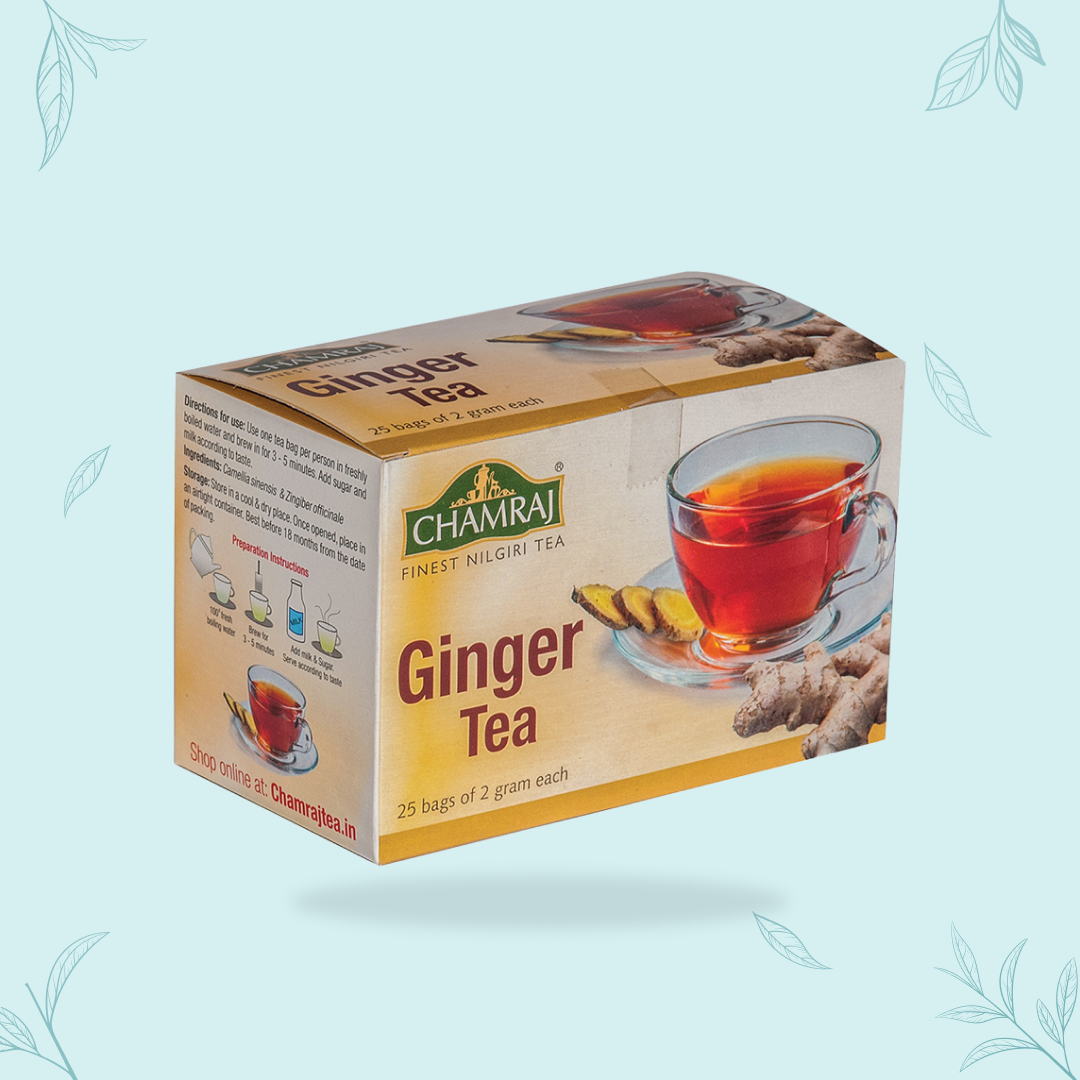 Chamraj Ginger Tea Box- 25 Tea Bags of 2g each