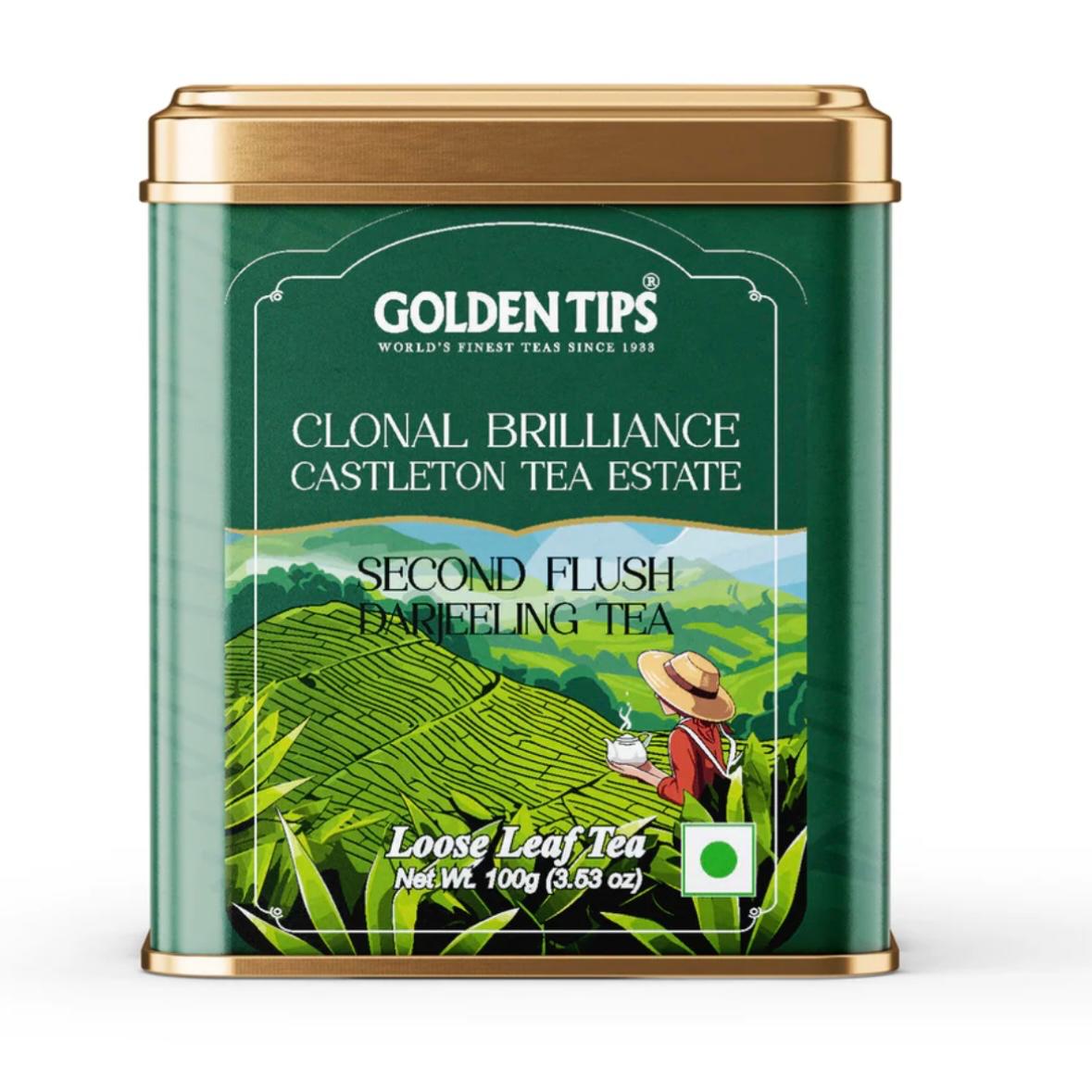 Golden Tips Clonal Brilliance Castleton Tea Estate Second Flush Darjeeling Tea Box