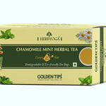 Golden Tips Herbyoga Chamomile Mint Green Tea Box