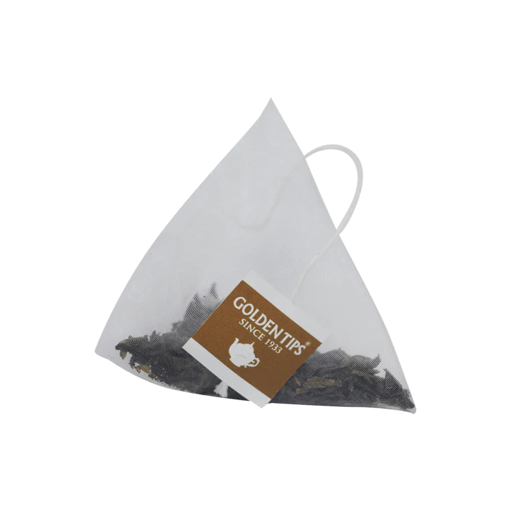 Golden Tips Herbyoga Lemon Ginger Herbal Tea in Biodegradable Pyramid Bags
