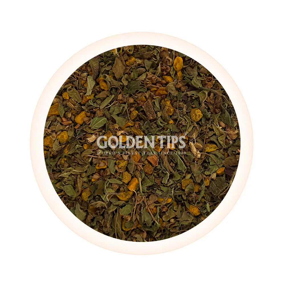 Golden Tips Herbyoga Tulsi, Turmeric & Ginger Herbal Tea Leaves