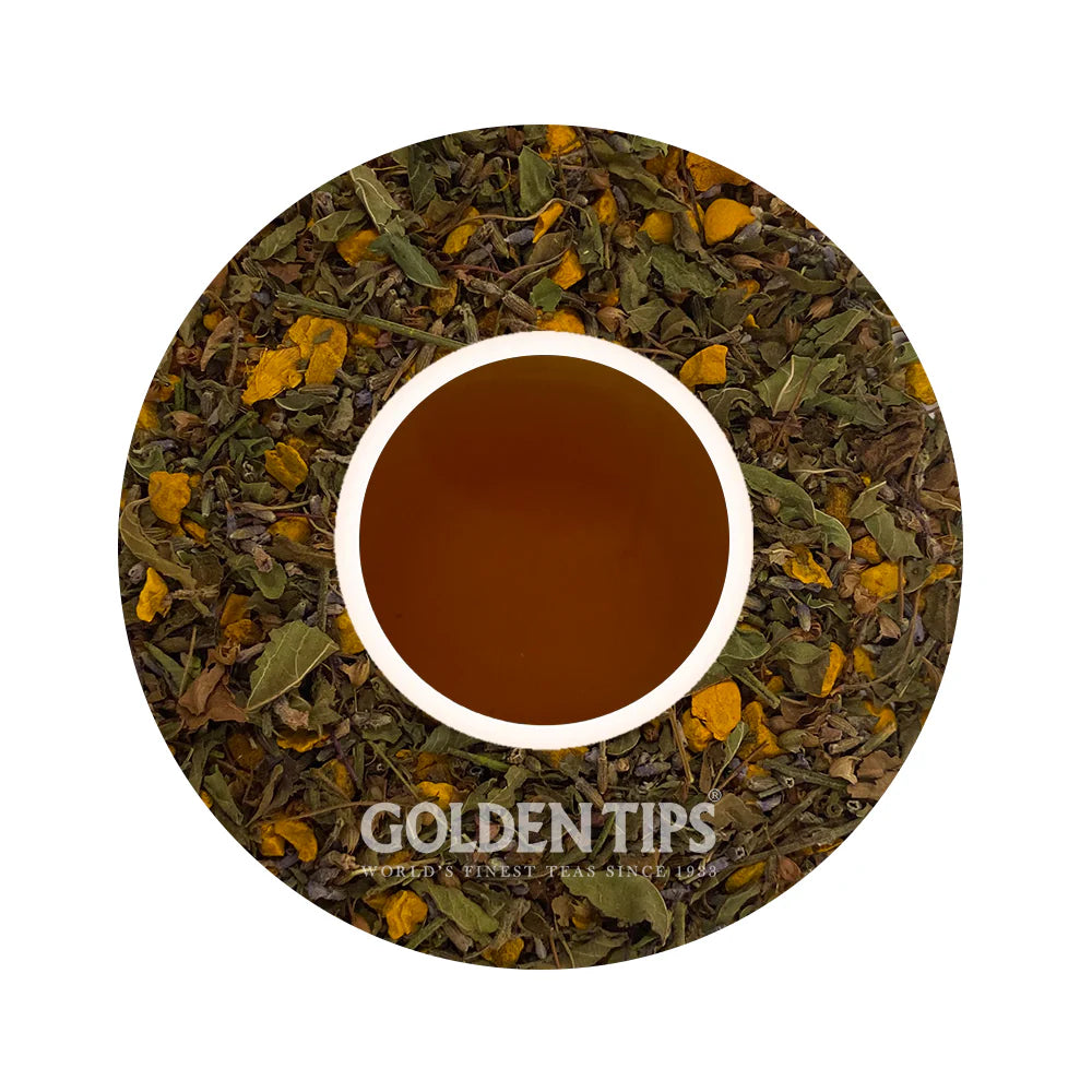 Golden Tips Herbyoga Tulsi, Turmeric and Lavender Herbal Tea Leaves