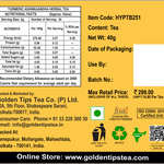 Golden Tips Herbyoga Turmeric Ashwagandha Herbal Tea Packaging with Nutritional Facts